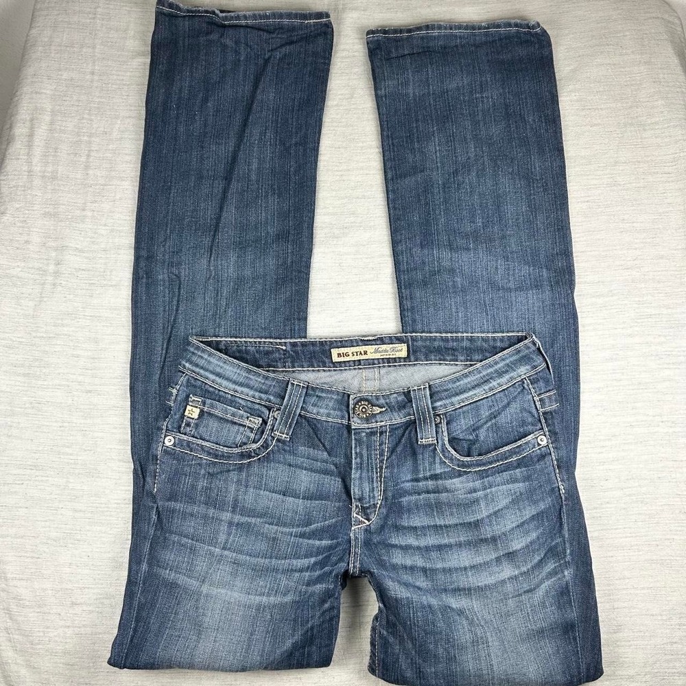 Big Star maddie mid rise bootcut jeans embroidered pockets 28XL